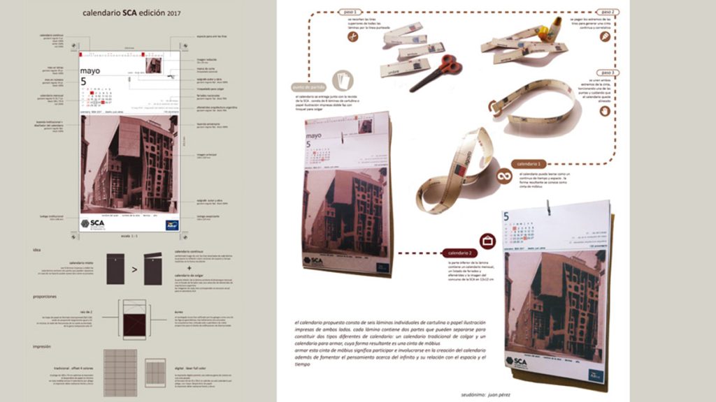 propuesta ganadora, primer premio, diseño del calendario de la sociedad central de arquitectos, buenos aires, por OUSIA Arquitectos