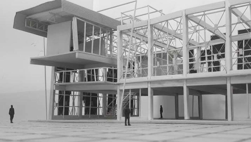 maqueta de estudio con escala humana. Centro Deportivo y Club Social en Ciudad Evita. Trabajo de Estudiantes de Proyecto IV de la Universidad de La Matanza