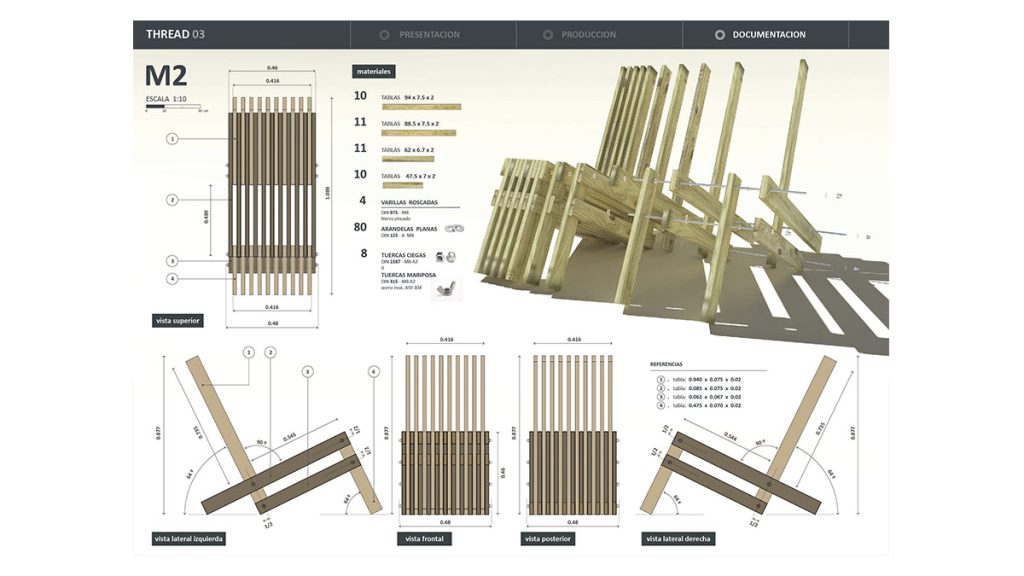 SUMAUSO 02 diseño de una silla utilizando materiales reciclados, propuesta en concurso internacional, por OUSIA Arquitectos