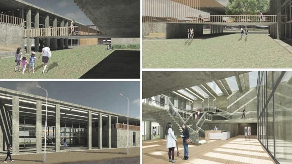 p5_08 vistas interiores y exteriores de proyecto para centro de día de mujeres . cátedra Mellace. Docente: Guadalupe Ciocoletto y otros