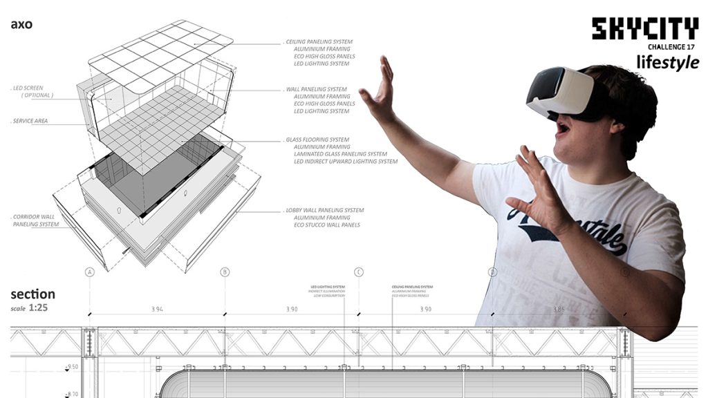 axonometría de propuesta para edificio en altura en China, por OUSIA Arquitetos